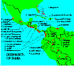 Zamia distribution map